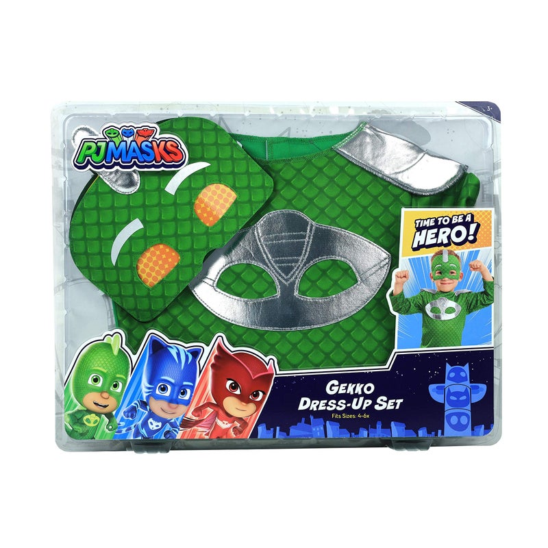 PJMASKS طقم تنكر جيكو من PJ Masks مع قناع ناعم، مقاس 4-6X، أزياء لعب الأطفال، أخضر، ألعاب للأطفال من عمر 3 سنوات فما فوق من Just Play - Image 3